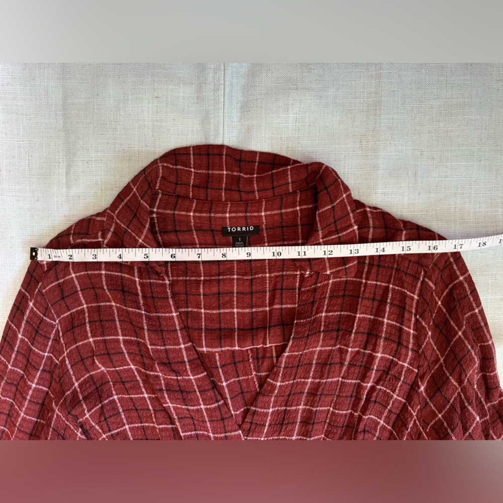 Torrid Rust Colored Windowpane Pattern Dress, Siz… - image 5